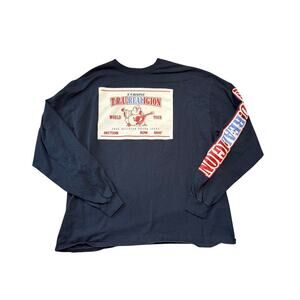 TRUE RELIGION Long sleeve Men's  t shirt size 2X; Black with Legacy Logo